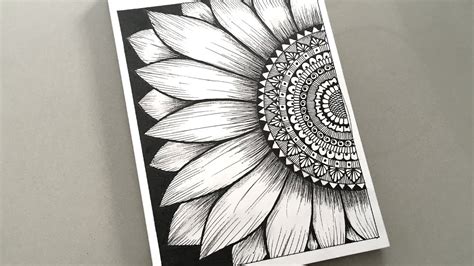 Beautiful Sunflower Mandala Drawing | Mandala Drawing Easy Step by Step - YouTube