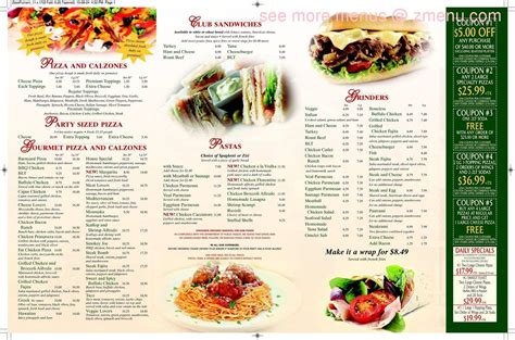 Online Menu of Zoes Pizza & seafood Restaurant, Putnam, Connecticut ...