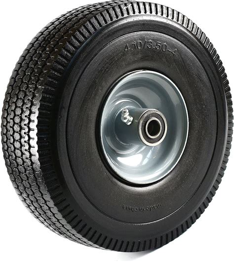 RK Heavy Duty Solid Rubber Flat Free Tubeless Hand Truck/Utility Tire Wheels, 4.10/3.50-4" Tire ...