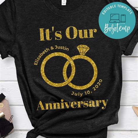 Couples Anniversary Custom T-Shirt | Bobotemp