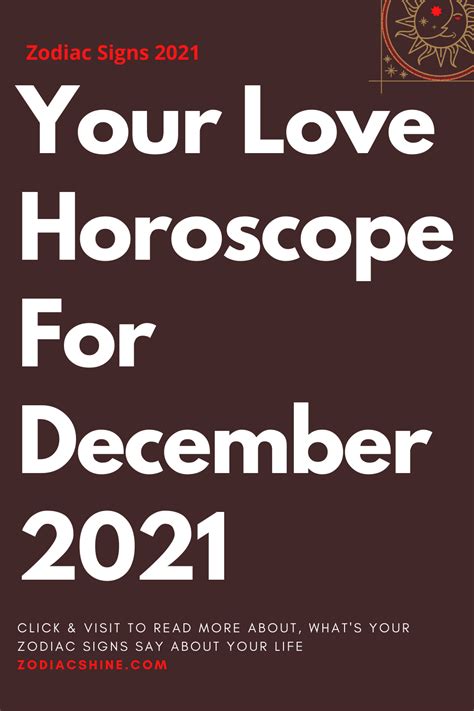 Your Love Horoscope For December 2021 – Zodiac Shine