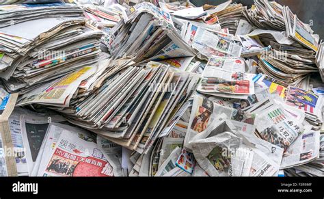 A stack of old newspaper for recycle Stock Photo - Alamy