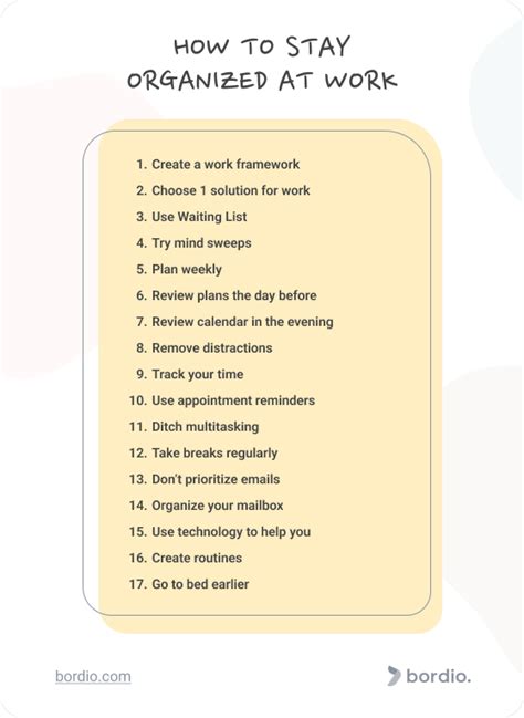 How To Stay Organized At Work: 17 Tips - Bordio