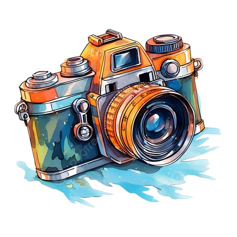 Camera Color Doodle Illustration, Rat Drawing, Camera Drawing, Color Drawing PNG Transparent ...