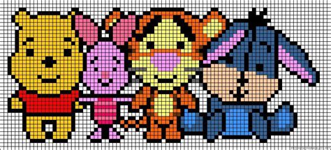 Winnie-ang-puwe Pixel Art - Simpleng pattern ng pagguhit