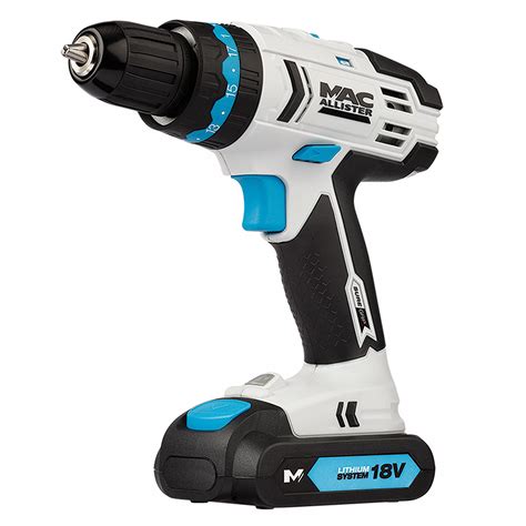 Mac Allister Cordless 18V 1.5Ah Li-Ion Combi Drill 2 Batteries MSHD18S ...