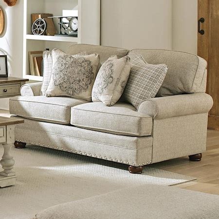 Jackson Furniture Brighton 000028186429 Farmhouse Loveseat with Nailhead Trim | Crowley ...