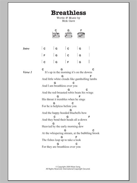 Breathless By Nick Cave Guitar Chords/Lyrics Digital Sheet Music | ubicaciondepersonas.cdmx.gob.mx