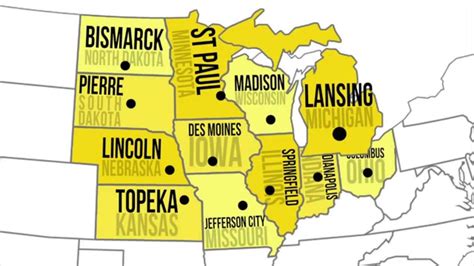 Midwestern Capitals & States | Doovi