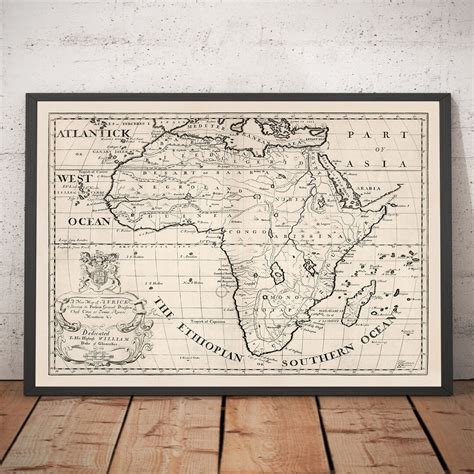 Old Map of Africa in 1700 by Edward Wells Egypt, Canary Islands ...