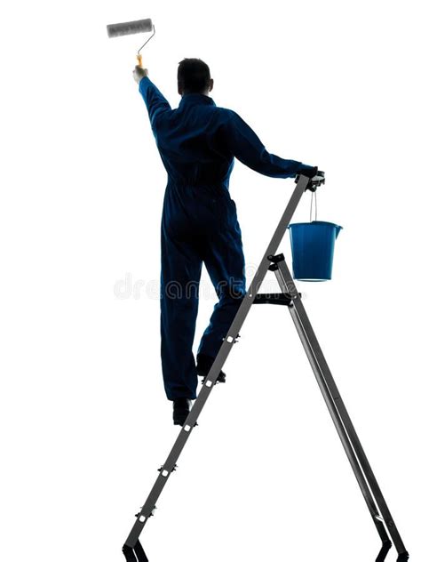 Man House Painter Worker Silhouette Stock Image - Image of maintenance ...