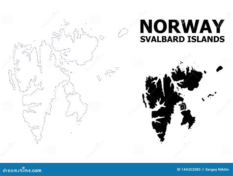 Dotted Svalbard Island Map Vector Illustration | CartoonDealer.com #122652420