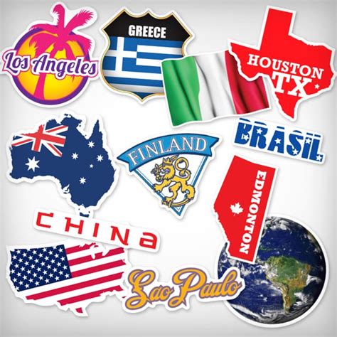 Custom State & Country Stickers | Top Quality