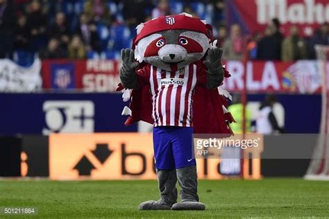 Atletico Madrid's mascot poses before the Spanish league football ...