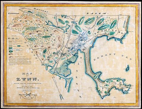 Historic Map Lynn Massachusetts 1829 Photograph by Carol Japp - Fine Art America