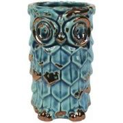Distressed Look Ceramic Owl Vase