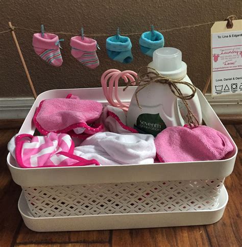 Baby shower gift. Basket with clothes, washcloths and detergent. Saving Tips, Washing Clothes ...