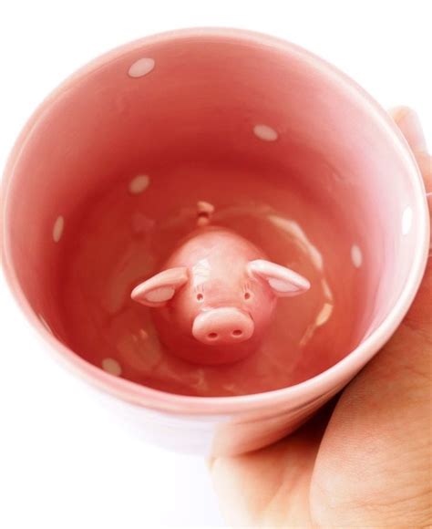 Pig Coffee Mug, Cute Hidden Animal Mug. Hand Painted Mug. Handmade in Italy - Etsy | Animal mugs ...