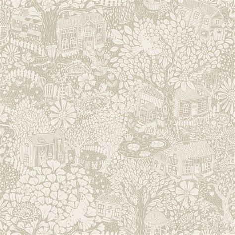 4111-63006 - Bygga Bo Light Grey Woodland Village Wallpaper - by A-Street Prints