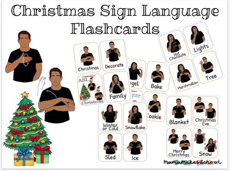 Christmas Wintertime ASL Flashcards, Sign Language Holiday Cards - Etsy