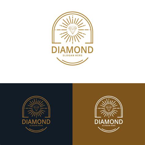 Diamond Jewellery Logo Design Vector. symbol for cosmetics and packaging, jewellery, hand ...