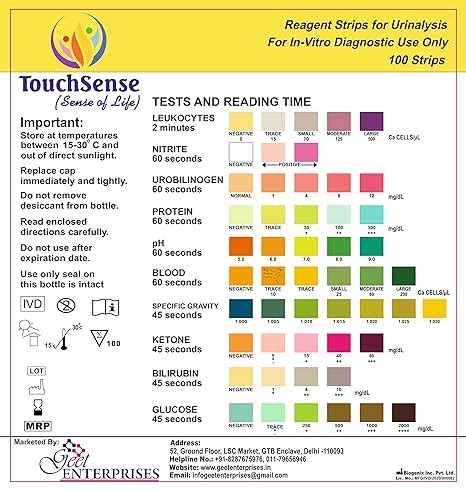 Urine Test Strips TouchSense 10 Parameter Urinalysis : Amazon.in: Industrial & Scientific