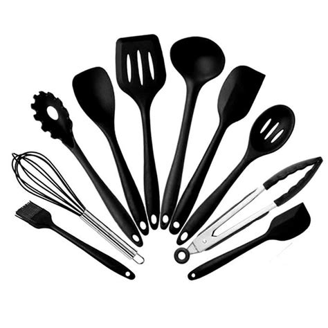 23/10 Pcs Silicone Cooking Utensils Kitchen Heat Resistant and Nonstick Cooking Gadgets Tool ...