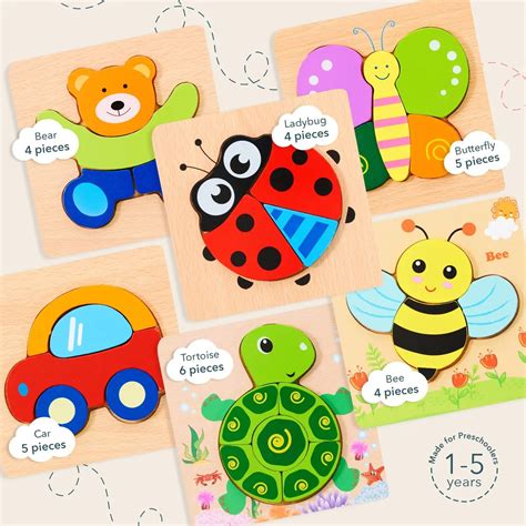 Thunder Break Playtime By Magifire Wooden Puzzles For Toddlers Set Of 6 Early Developmental Stem ...