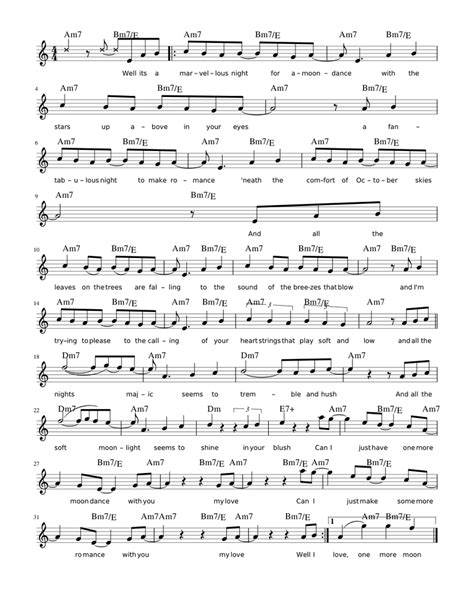 Moondance Leadsheet Sheet music for Piano | Download free in PDF or ...