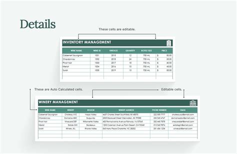 Wine Inventory Spreadsheet Template in Excel, Google Sheets - Download | Template.net