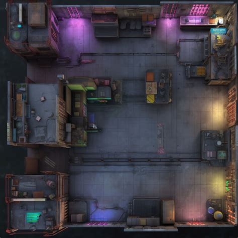 10 Cyberpunk Battlemaps Dnd Battle Map Cyberpunk D&D Shadowrun Roll20 Fantasy Grounds Foundry ...