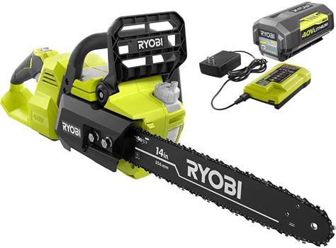 Amazon.com : Ryobi 40V Brushless 14" Chainsaw w/Battery and Charger Included : Garden & Outdoor