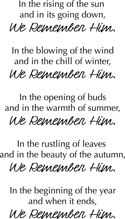 We Remember Them Poem Printable Version