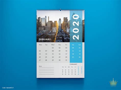 Contoh Desain Kalender Dinding - Lima Warna Offset Printing