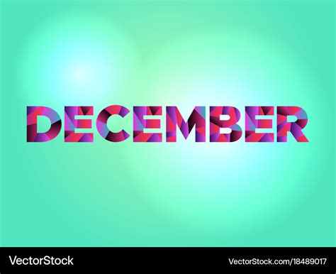 December concept colorful word art Royalty Free Vector Image