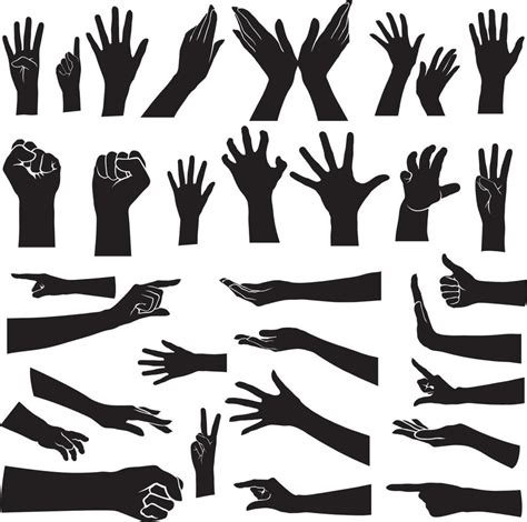 hand silhouette collection 7048940 Vector Art at Vecteezy