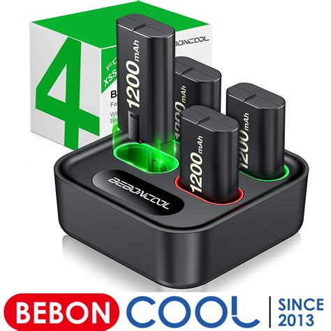 BEBONCOOL Charger for Xbox One Controller Battery Pack, with 4 x 1200mAh Rechargeable Battery ...