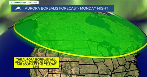 The aurora borealis will likely be visible Monday night!