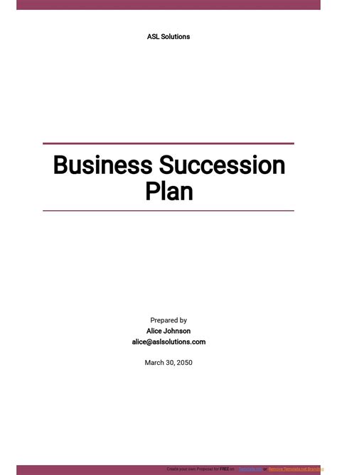 Small Business Succession Plan Template - Google Docs, Word, Apple Pages | Template.net