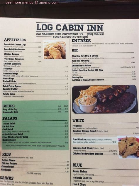 Online Menu of Log Cabin Restaurant, Covington, Kentucky, 41017 - Zmenu