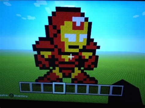 Iron Man 8 bit pixel art | Minecraft Amino