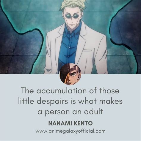 Nanami Kento quotes | Jujutsu, Nanami, Anime quotes inspirational