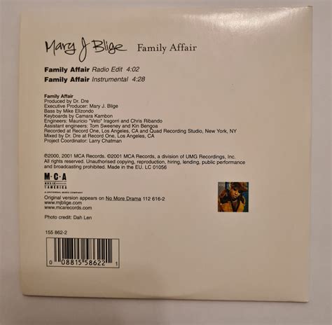 Mary J Blige - Family Affair - CD-Single | Köp på Tradera (576559095)