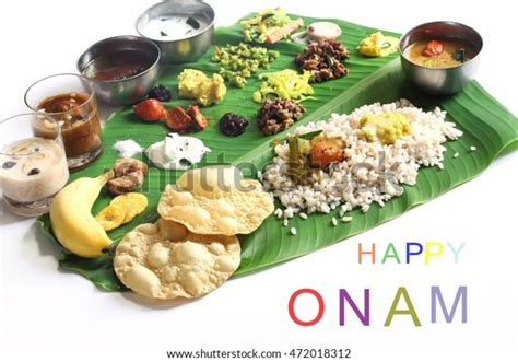 Onam Feast On Banana Leaf Isolated Stock Photo (Edit Now) 472018312