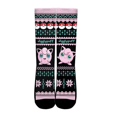 Jigglypuff Socks Pokemon Custom Ugly Christmas Anime Socks - AnimeBape