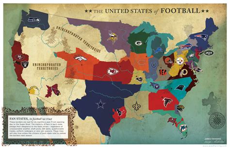 NFL fan map based on census of sports fans | Fan Focus | Pinterest | United states, Fans and Nfl ...