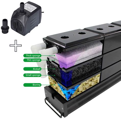 AE-SHOP KZKR Aquarium Filter Pump Set Fish Tank Upper Trickle Box ...