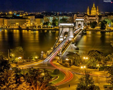 Night, bridge, Budapest, River - Full HD Wallpapers: 1920x1536