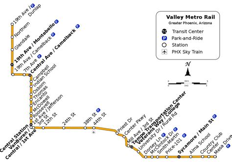 Valley metro map - Valley metro route map (Arizona - USA)