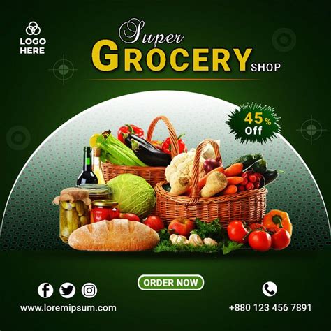 Super Grocery Shop Social Media Grocery Banner | PSD Free Download - Pikbest | Grocery shop ...